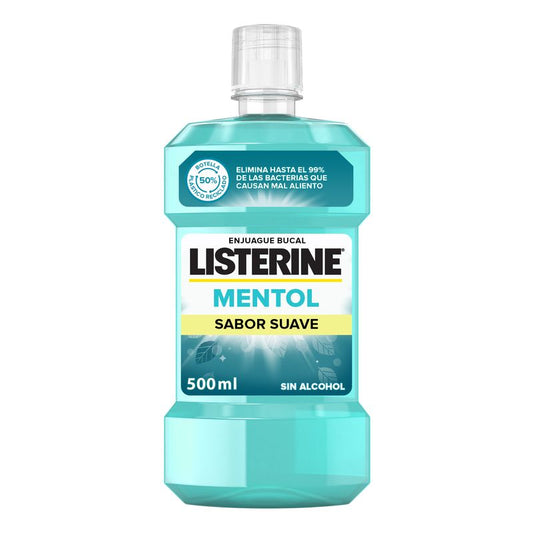 Listerine Mouthwash, Menthol Mild Flavour, Alcohol-Free, For Daily Use, 500ml