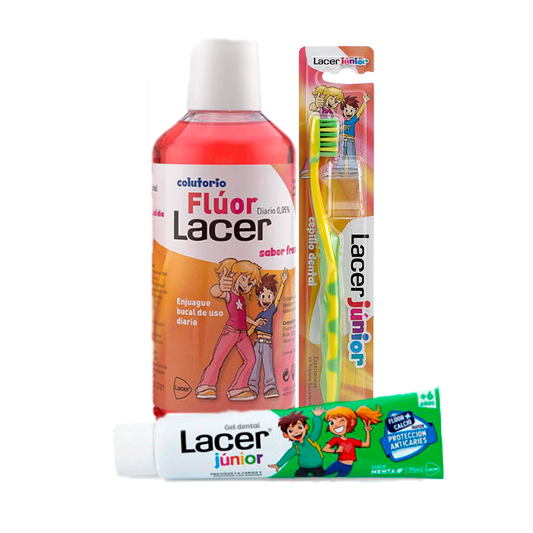 Lacer Pack Junior Mint (Mouthwash + toothpaste + toothbrush)