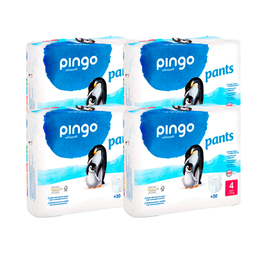 Pack 4 X Pingo Pants- Ecological Panties, Size 4 (30 pieces)