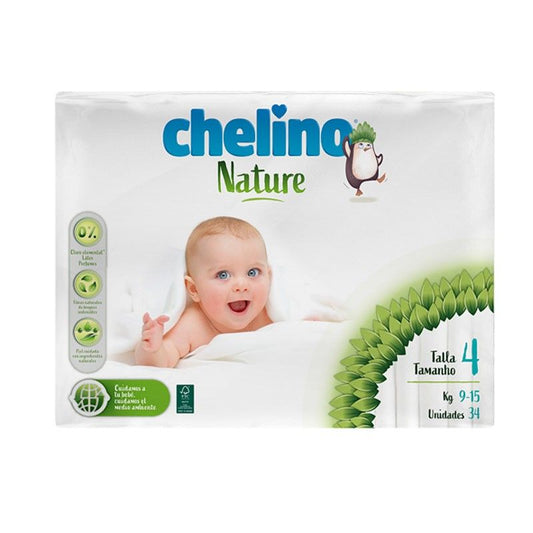 Chelino Nature Nappy Size 4 (From 9Kg To 15Kg) , 34 pcs.