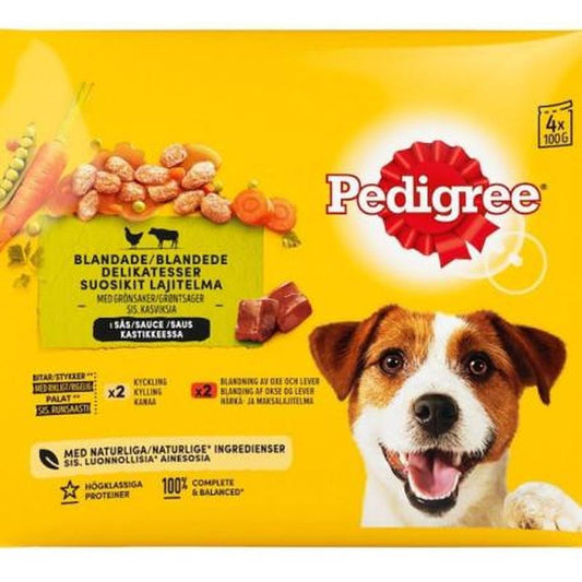 Pedigree Sachets 4Pack Veal & Poultry Pate 13X4X100Gr