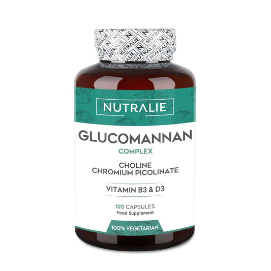 Nutralie Glucomannan With Choline + B3 + D3 Weight Loss , 120 capsules