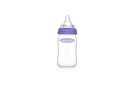 Lansinoh Glass Breast Milk Bottle With Naturalwave Nipple , 160 ml