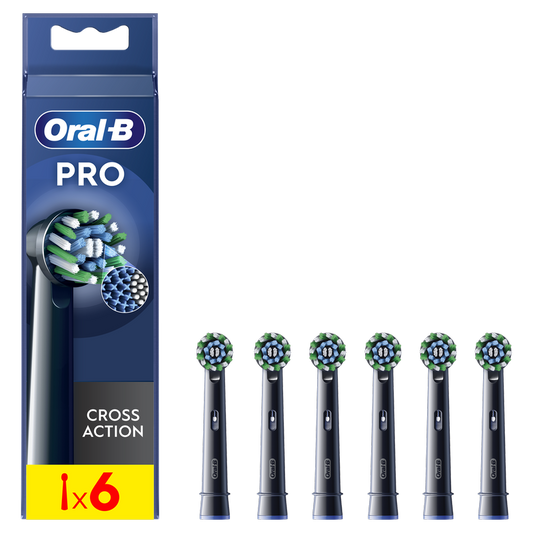 Oral-B Braun Braun Cross Action Rechargeable Toothbrush Refill Black 6pcs