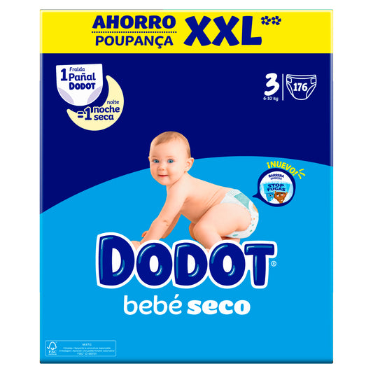 Dodot Baby-Dry Nappies Size 3 , 176 units
