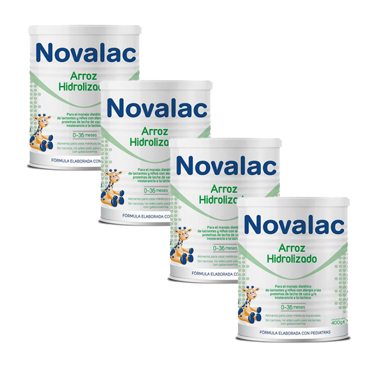 Pack 4 X Novalac Hydrolyzed Rice 400 gr, 1 Neutral Pot