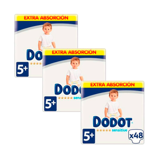 Dodot Pack Of 3 Sensitive Extra Jumbo Size 5+, 48 pcs.
