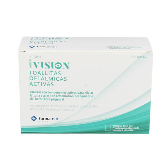 Ivision Active Ophthalmic Wipes, 20 units
