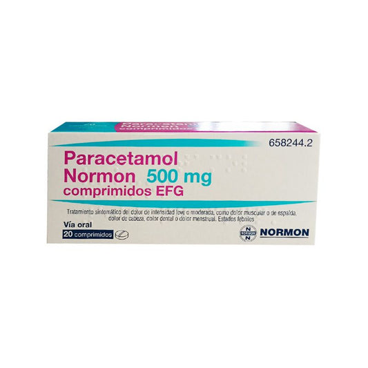 Paracetamol Normon EFG 500 mg, 20 Tablets