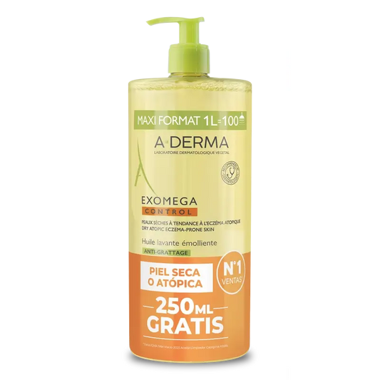 A-Derma Exomega Control Emollient Anti-Itch Cleansing Oil , 1000 ml