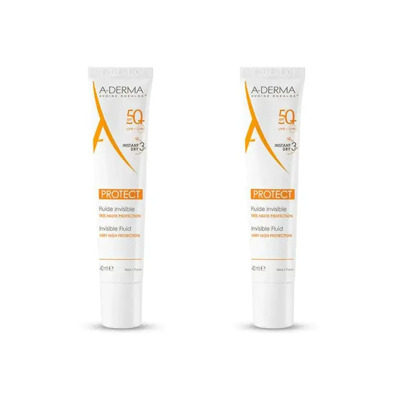A-Derma Aderma Protect Invisible Sun Fluid Spf50+, 2X40 Ml