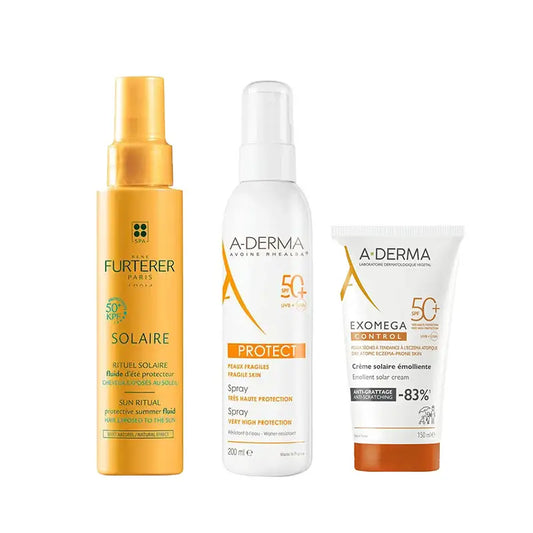 A-Derma Exomega Ctrl Cream Spf 50+ 150Ml Ad + Protect Sun Spray Spf50+ 200 Ml + Sunscreen Fluid Kpf 50⁺ 100 Ml