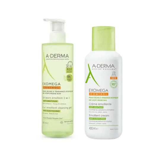 A-Derma Exomega Exomega Gel 2 In 1 + Exomega Cream 400Ml