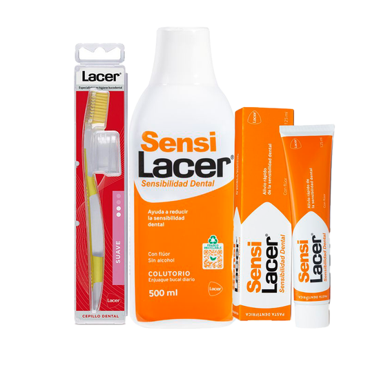 Lacer Sensilacer Sensitive Teeth Pack (Mouthwash + toothpaste + toothbrush)