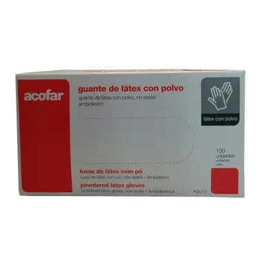 Acofar Latex Glove with Powder Size L 100 units