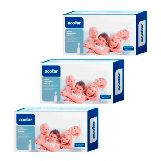 Acofar Nasal and Ophthalmic Physiological Serum, Pack 3 x (30 Single Dose x 5 ml)