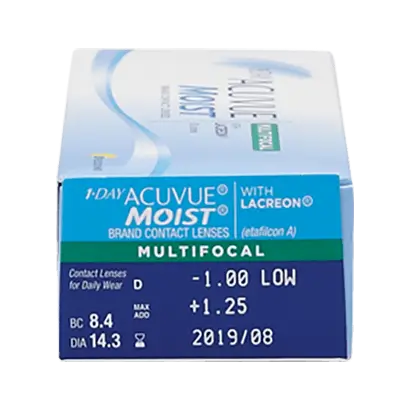 Acuvue 1 Day Moist Daily Multifocal Lenses , 30 units - -8.00, 8.4, Alta, 14.30