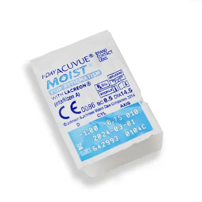 Acuvue 1 Day Moist Daily Toric Lenses , 90 units - -5.50, -1.75, 10, 8.5, 14.50