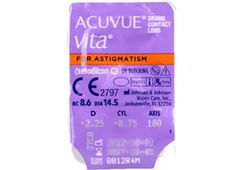 Acuvue Vita Monthly Toric Lenses , 6 units - -9.00, -0.75, 110, 8.6, 14.50