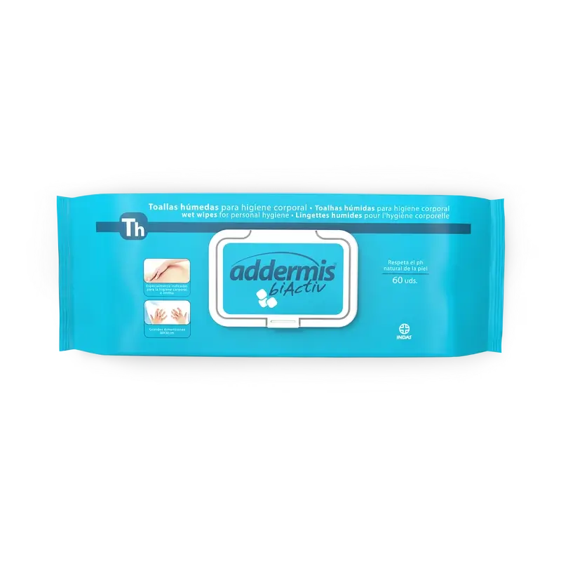 Addermis Biactiv Adult Intimate Hygiene Wipes, 60 units