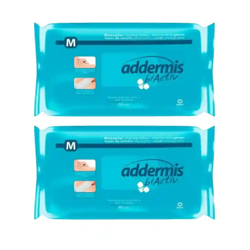 Addermis Biactiv Soapy Body Wash Care Mitt , 2X40 Units