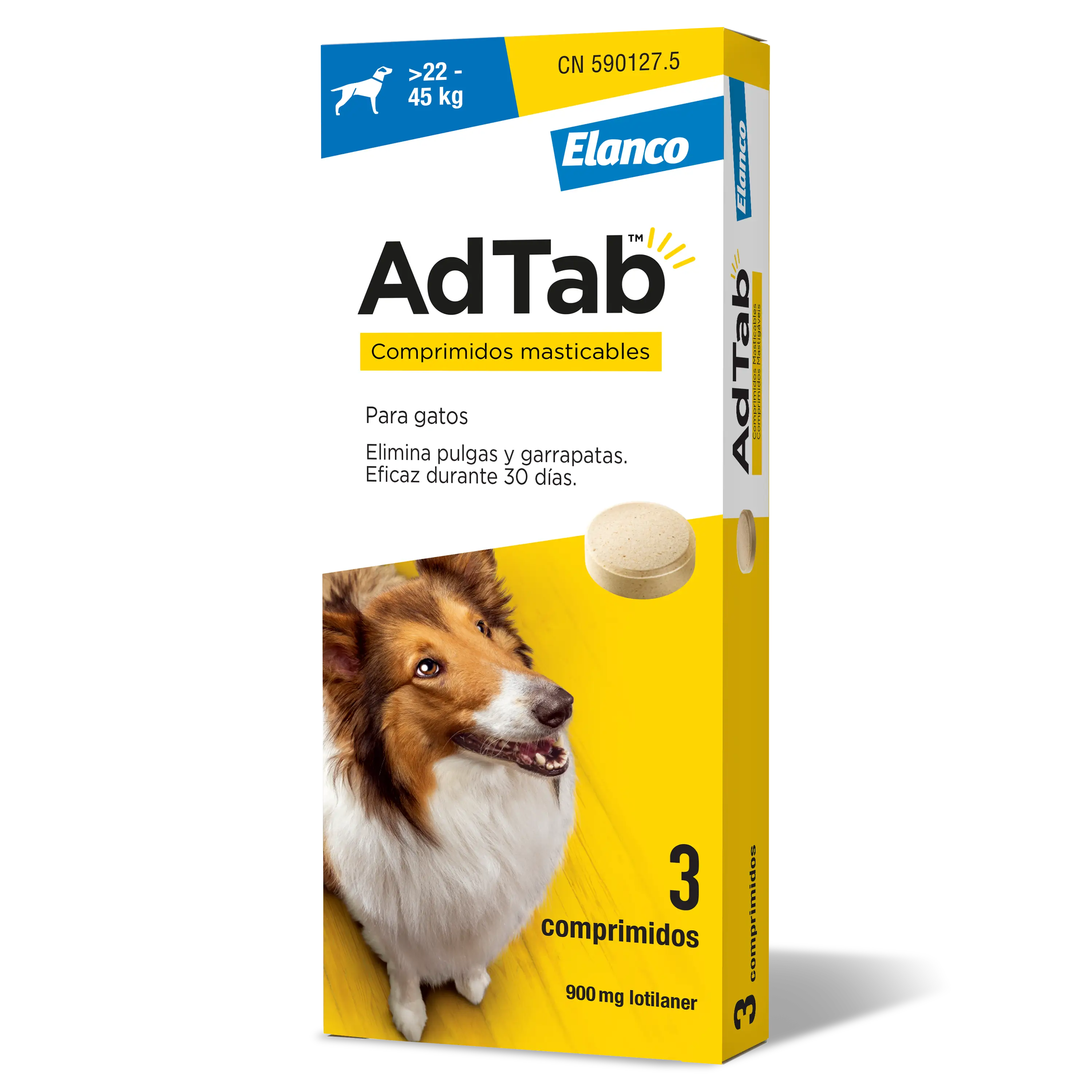 AdTab 900Mg Chewable Tablets Dogs 22-45Kg, 3Cpd