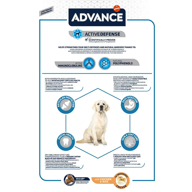 Advance Canine Adult Maxi Chicken Rice 14kg, dog food for dogs