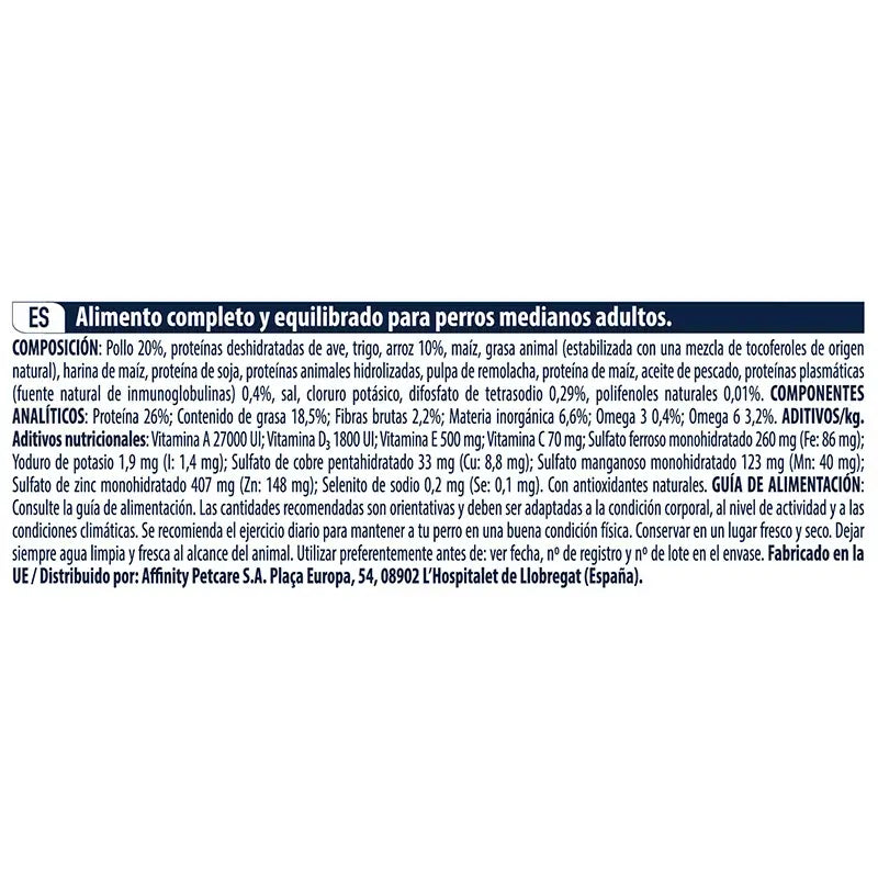 Advance Canine Adult Medium Chicken Rice 14kg, dog food for dogs