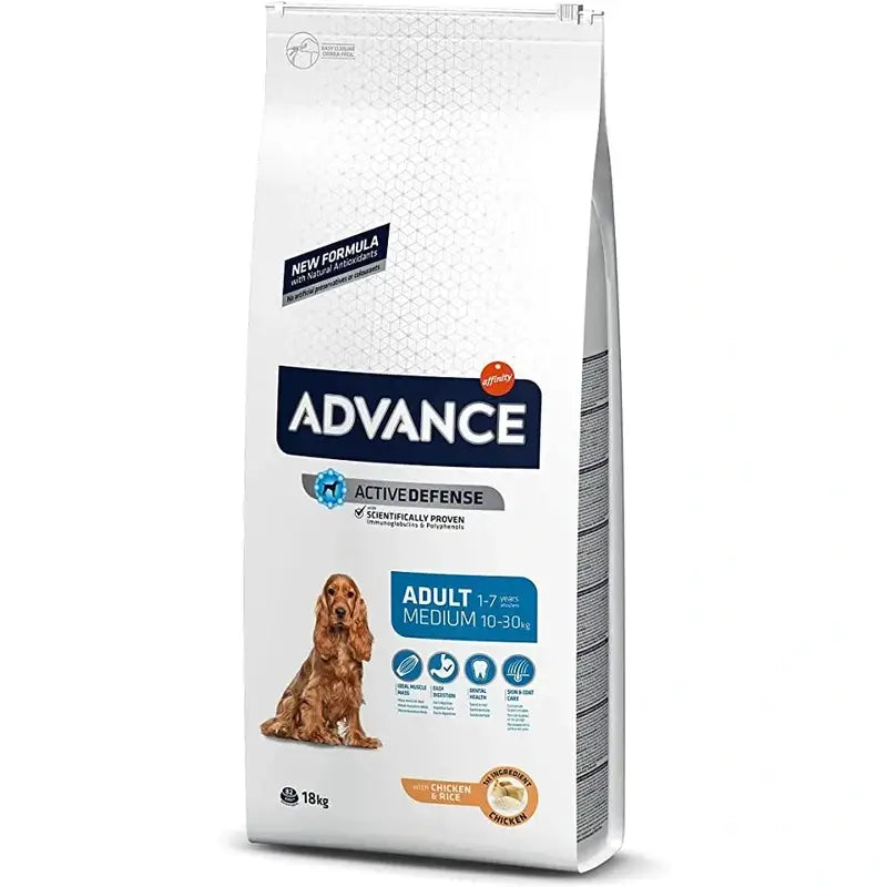 Advance Canine Adult Medium Chicken Rice 18Kg, dog food for dogs