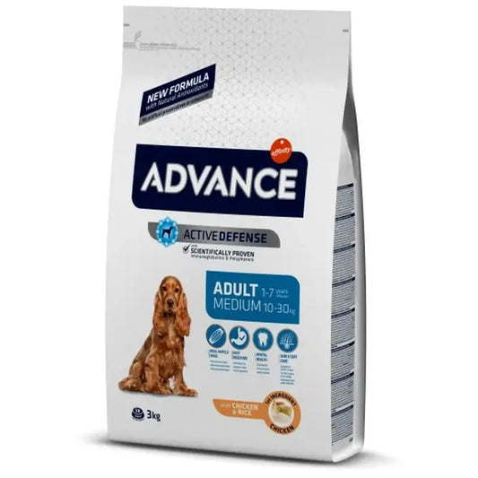 Advance Canine Adult Medium Chicken Rice 3kg, dog food for dogs