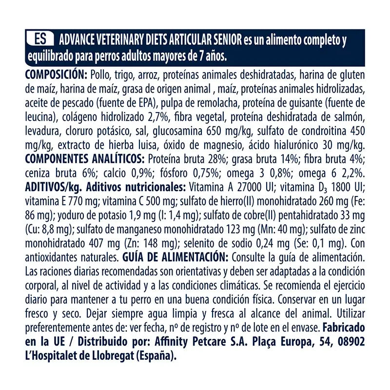 Advance Vet Canine Senior +7 Articular 3K, dog food for dogs