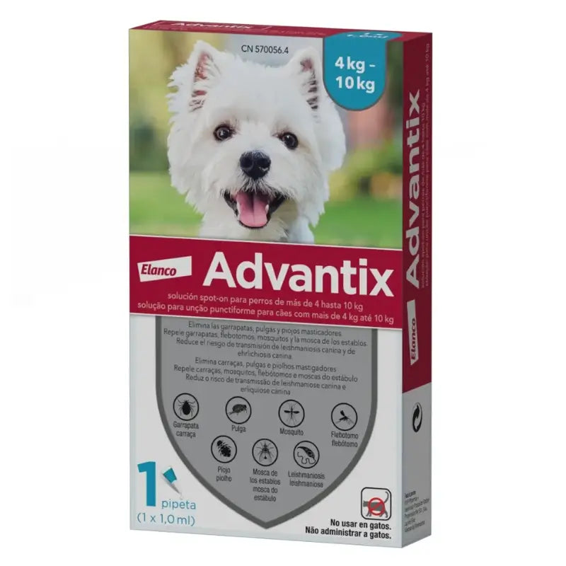 Advantix Dog Deworming Pipette 4-10Kg, 1Ml