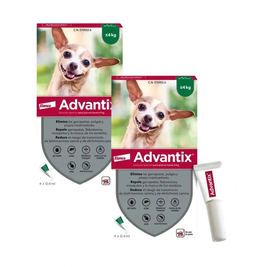 Advantix Antiparasitic Pipettes For Dogs Up to 4 Kg, 8 Units X 0.4 Ml