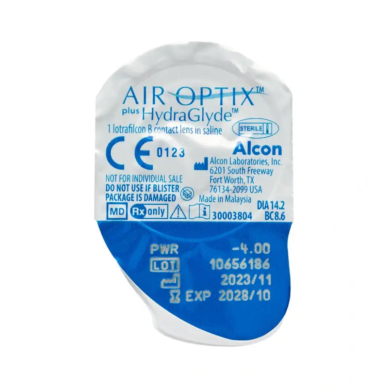 Air Optix Plus Hydraglade Monthly Spherical Contact Lenses, 3 units