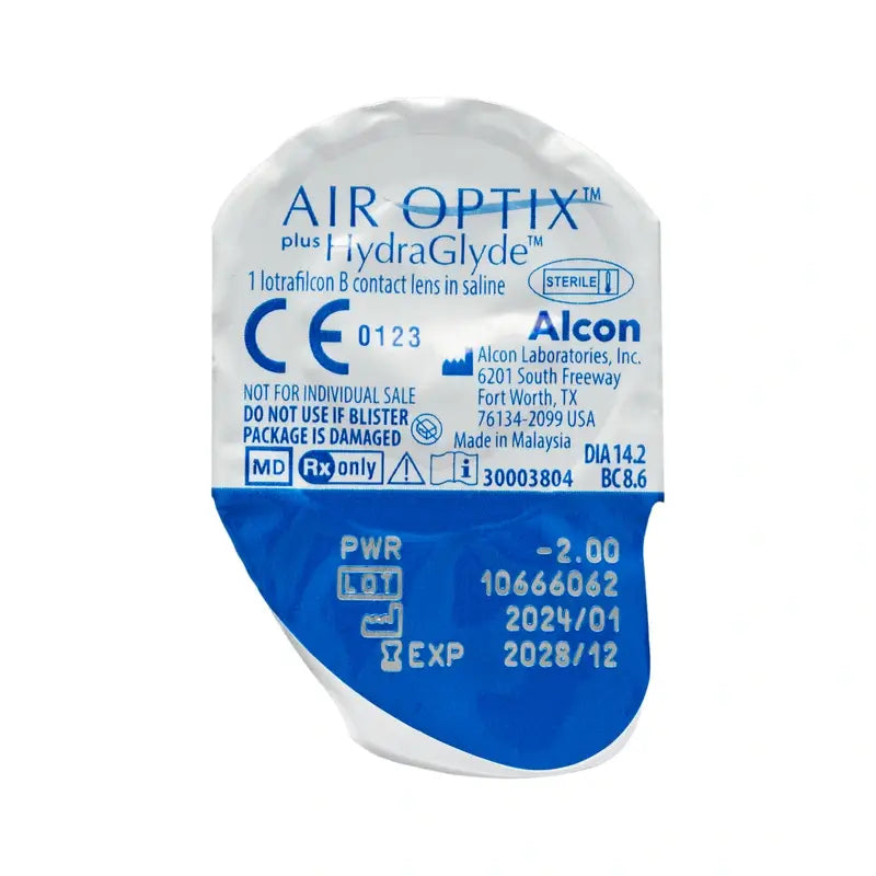 Air Optix Plus Hydraglade Monthly Spherical Contact Lenses, 6 units - -11.50, 8.6, 14.2