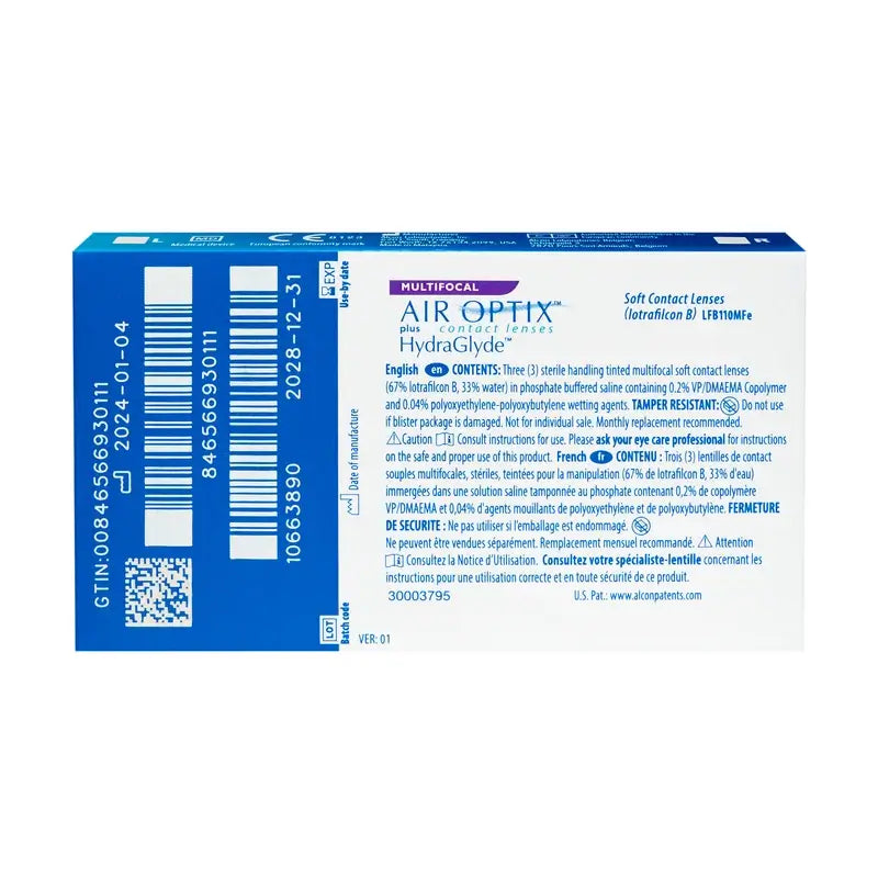 Air Optix Plus HydraGlyde Monthly Multifocal Lenses, 3 units - +3.00, 8.6, Baja, 14.2
