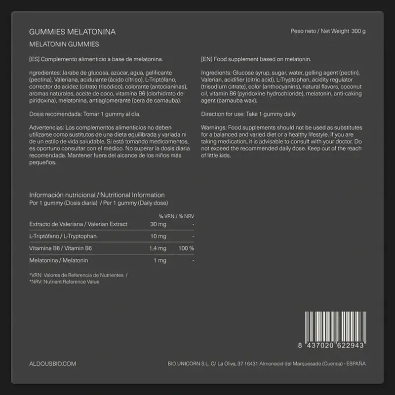 Aldous Bio Melatonin , 120 gummies