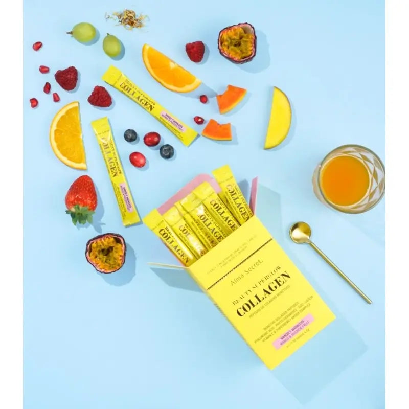 Alma Secret Beauty Superglow Collagen Mango & Passion Fruit Flavour , 30x4 grams