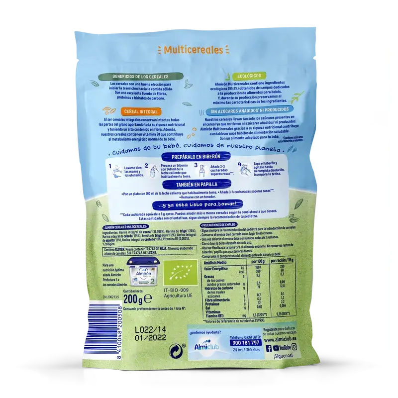 Almirón Organic Multigrain Infant Cereals, 200g