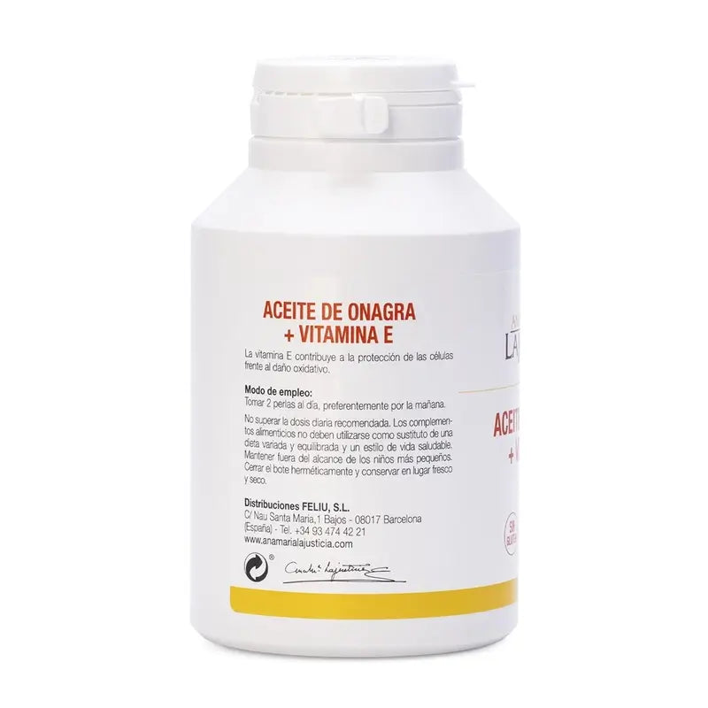 Ana Maria Lajusticia Evening Primrose Oil + Vitamin E, 275 softgels