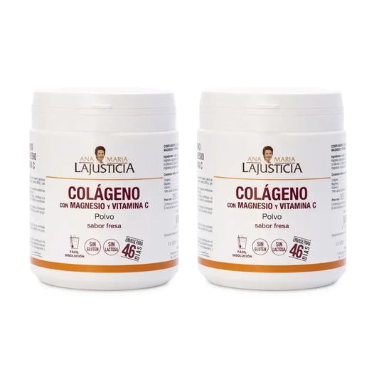 Ana Maria Lajusticia Collagen With Magnesium + Vitamin C Strawberry Flavour, 2X350g