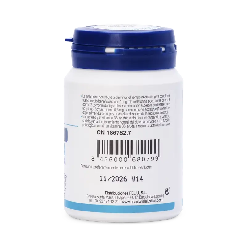 Ana Maria Lajusticia Tryptophan with Melatonin + Magnesium and Vitamin B6, 60 tablets