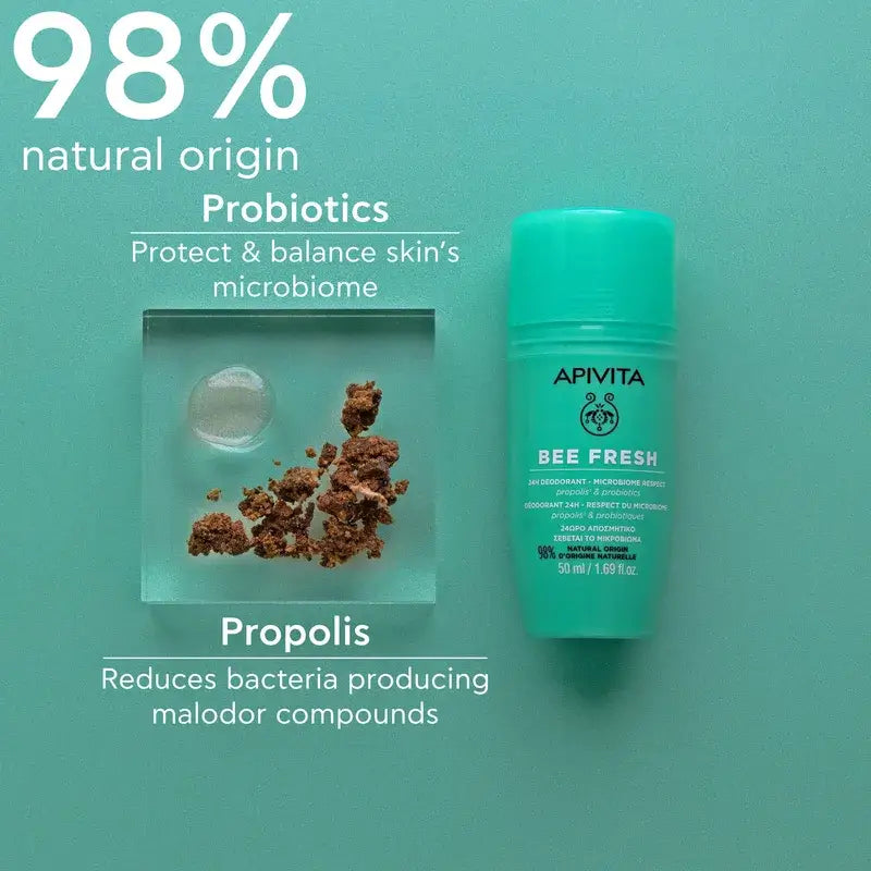 Apivita Bee Fresh Deodorant 24H, 2X50Ml