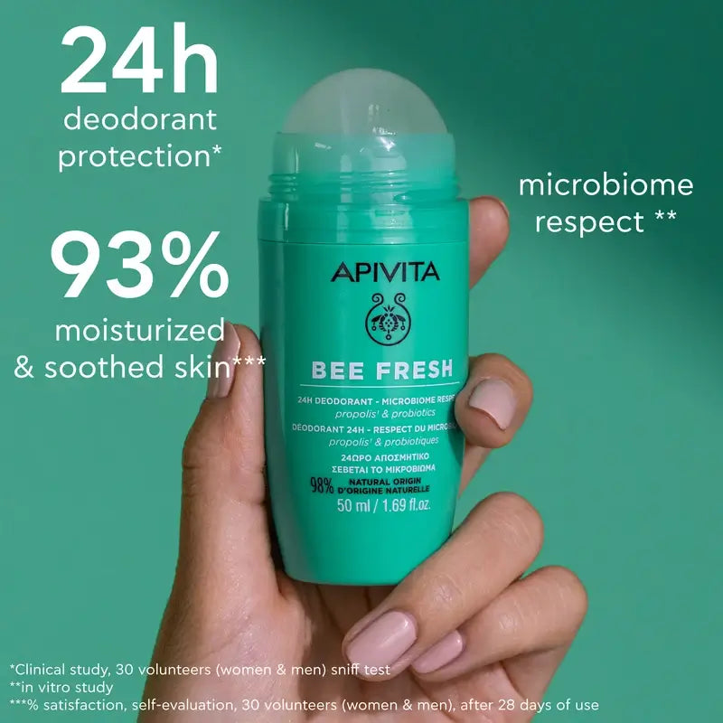 Apivita Bee Fresh Deodorant 24H, 2X50Ml
