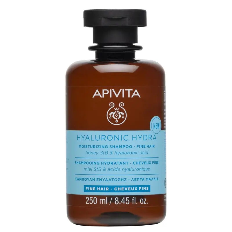 Apivita Hyaluronic Hydra Moisturising Shampoo Fine Hair, 250 Ml