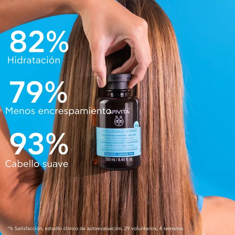 Apivita Hyaluronic Hydra Moisturising Shampoo Fine Hair, 250 Ml
