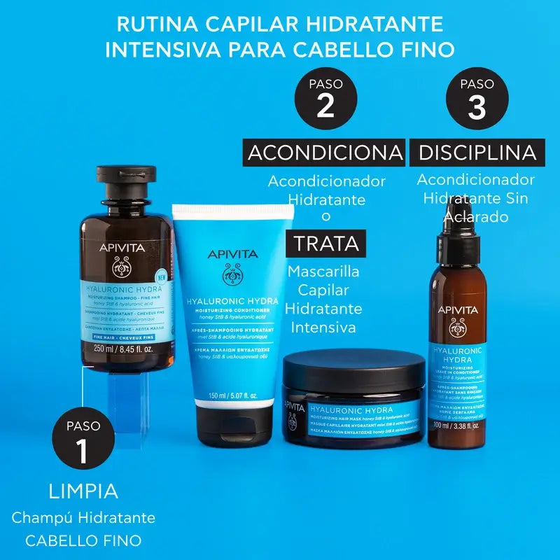 Apivita Hyaluronic Hydra Moisturising Shampoo Fine Hair, 250 Ml