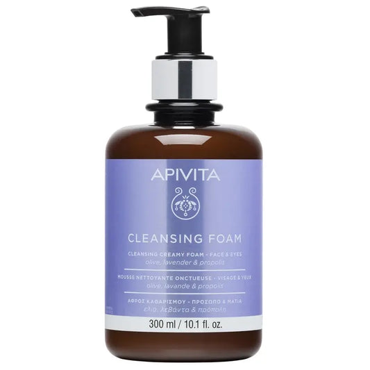 Apivita Facial Cleansing Promotion - Facial & Eye Cleansing Foaming Cream Cleanser, 300ml
