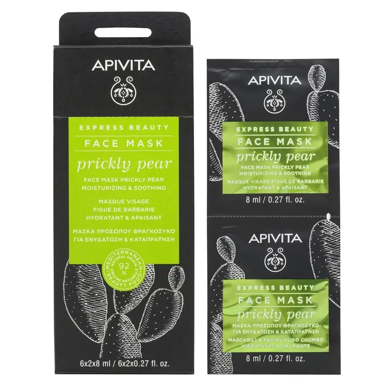 APIVITA Express Beauty Moisturising Face Mask with Prickly Pear