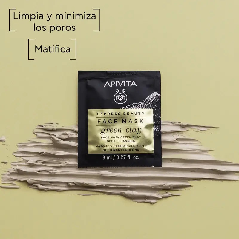 APIVITA Deep Cleansing Face Mask with Green Clay 2 pieces x 8 ml